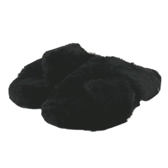 TOMS | Women's Susie Faux Fur Slipper | Black | Various Sizes - Picture 1 of 6